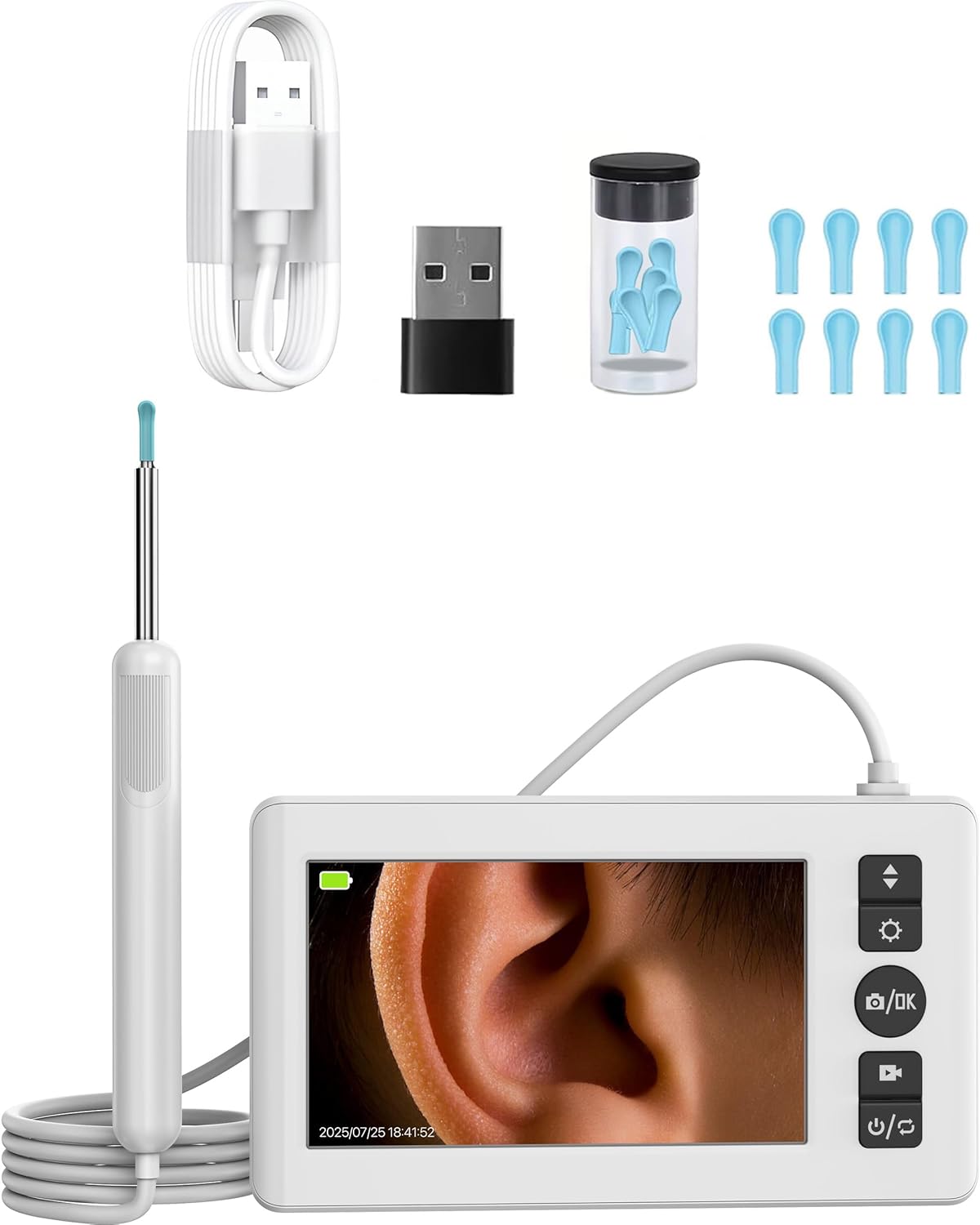 DR VAKU® ENTSIGHT Plus Digital Otoscope Smart Ear Cleaner — HD Inspection & Video Recording Kit